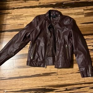 french connection faux leather jacket (deep purple)